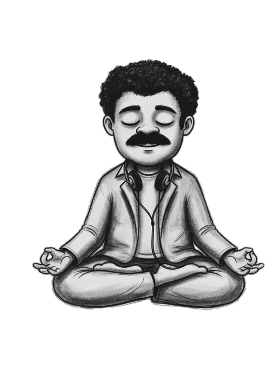 Moderator relaxed in lotus pose after enabling ZenFeed